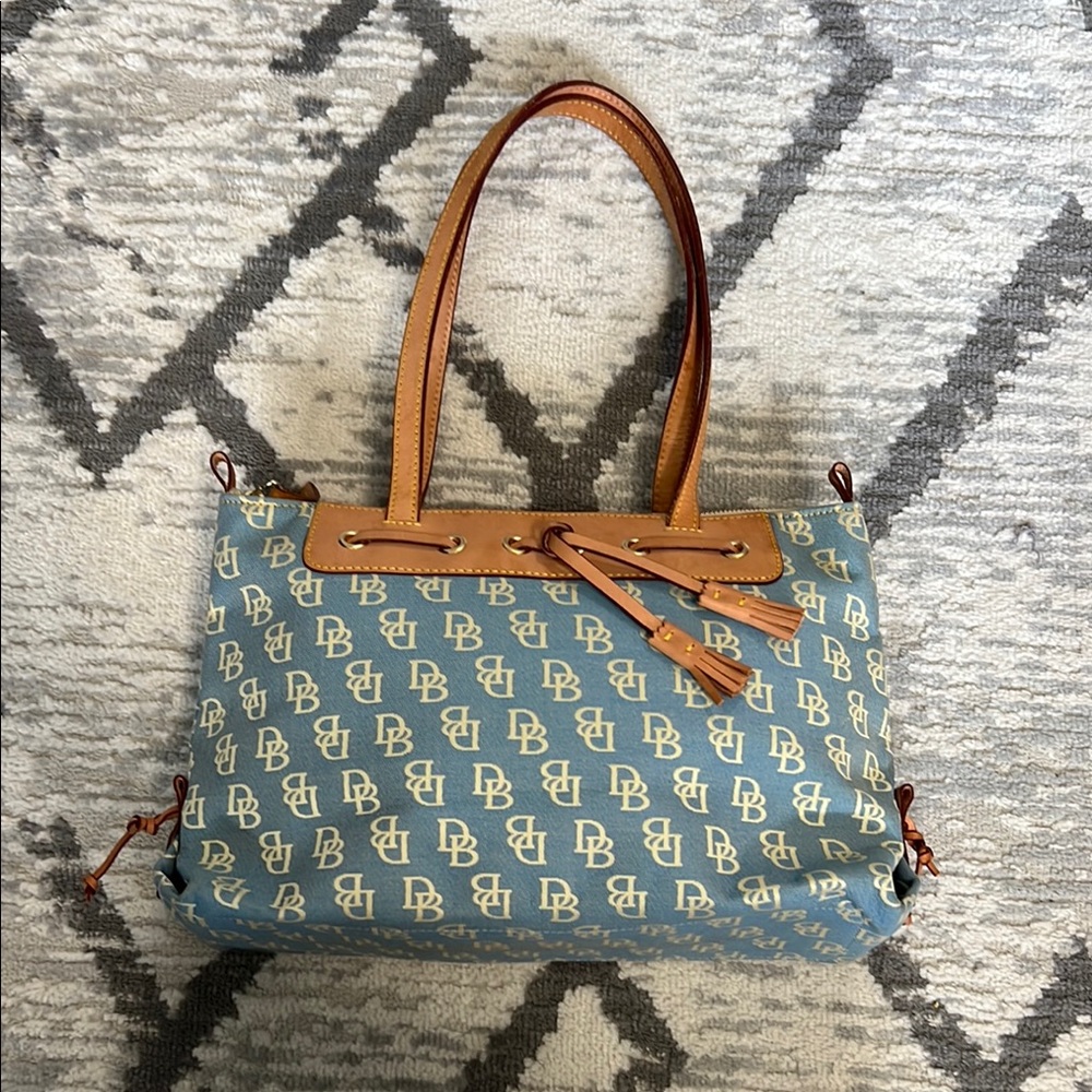 Dooney & Bourke Blue and Tan Tote Bag